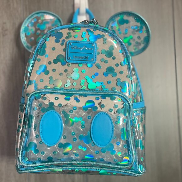 ✨ Disney Parks Loungefly Mickey Sequin Confetti Mini Backpack NWT - Picture 1 of 7